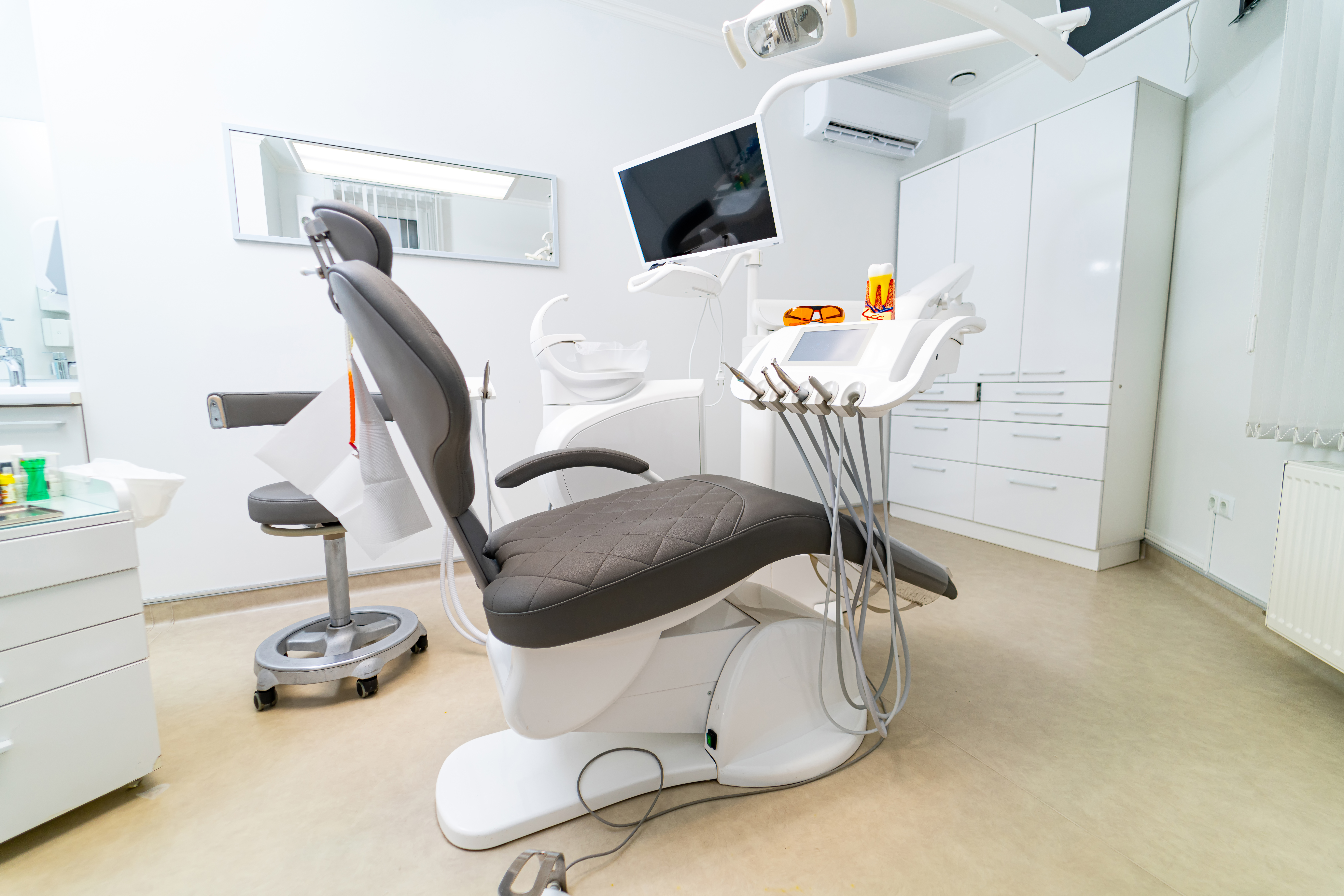 Dentistry new hospital room. Interior modern stomatology equipment. dental office