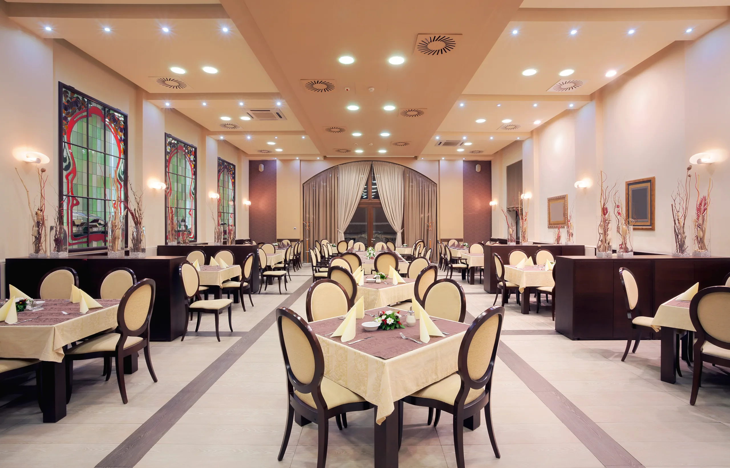 Modern hotel restaurant interior