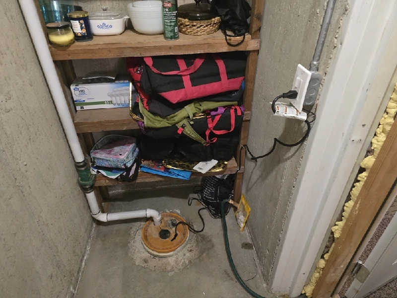 Zoeller sump pump installed in a North Ogden cold storage room
